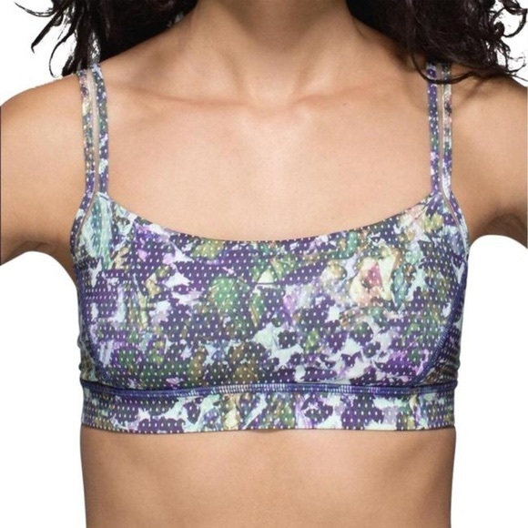 lululemon athletica Other - Lululemon Straight Up Bra Floral White Sports Bra